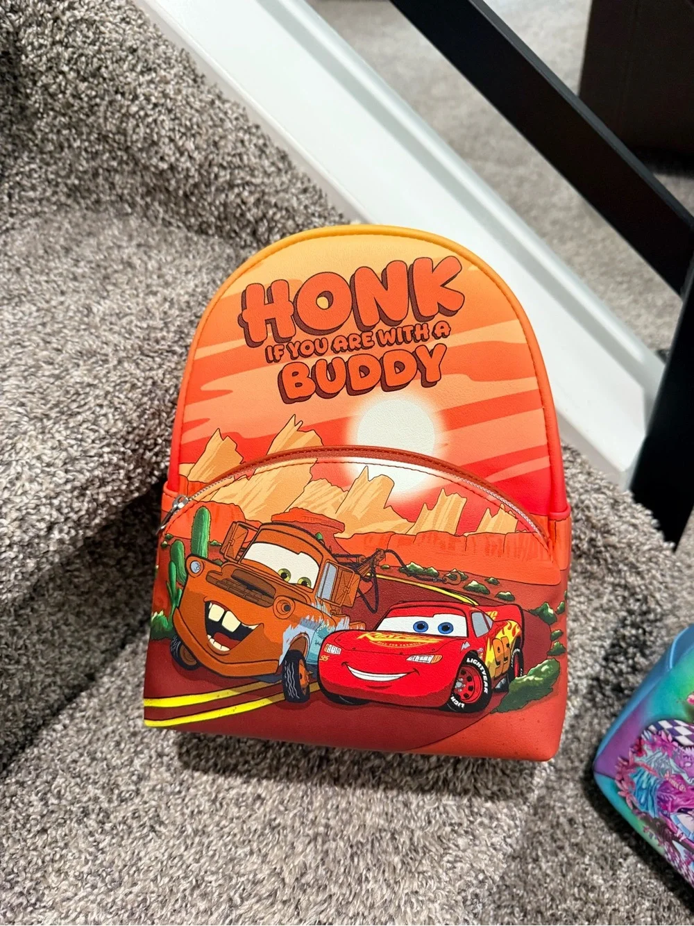 Loungefly Orange Cars 'Honk If You Are With A Buddy' Mini Backpack